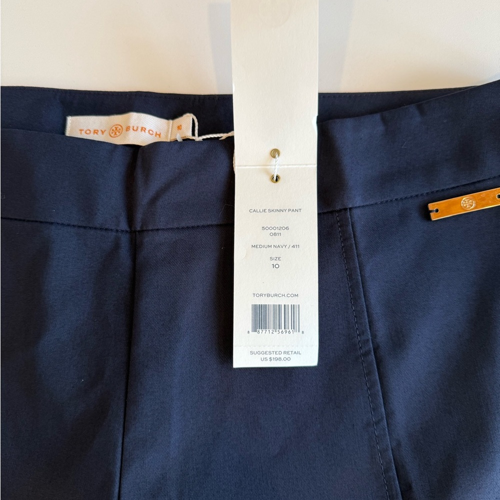 Tory Burch NWT Callie Skinny Ankle Pants Classic Navy Size 10 - Picture 5 of 12